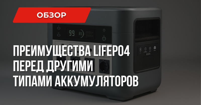 Преимущества LiFePO4 перед другими типами аккумуляторов