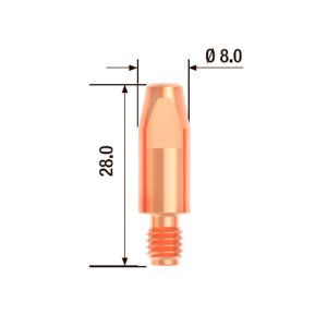 FUBAG Контактный наконечник M6х28 мм ECU D=0.9 мм (25 шт.) в Калининграде фото