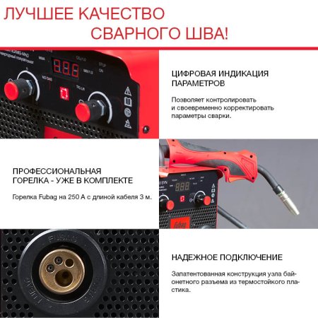 FUBAG Сварочный полуавтомат IRMIG 200 SYN с горелкой 250 А 3 м в комплекте в Калининграде фото