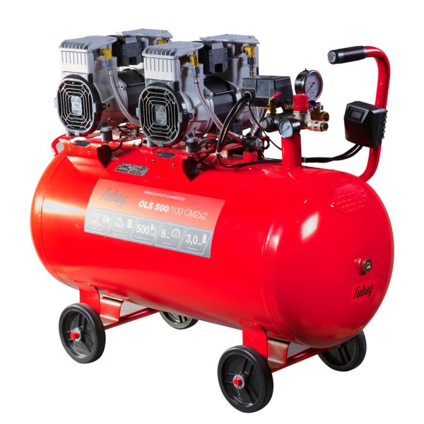 Компрессор воздушный безмасляный малошумный FUBAG OLS 500/100 CM2х2 + Набор пневмоинструмента (5 предметов) в ПОДАРОК в Калининграде фото