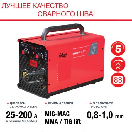 FUBAG Сварочный полуавтомат IRMIG 200 SYN с горелкой 250 А 3 м в комплекте в Калининграде фото