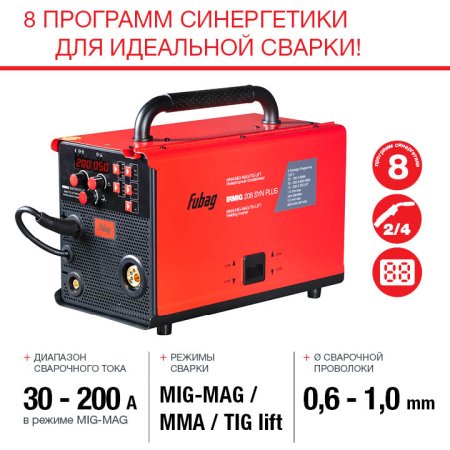 FUBAG Сварочный полуавтомат IRMIG 208 SYN PLUS c горелкой FB 250 3m в Калининграде фото
