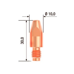 FUBAG Контактный наконечник M8х30 мм ECU D=1.4 мм (10 шт.) в Калининграде фото