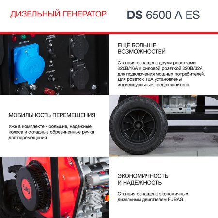 FUBAG Дизельный генератор с электростартером и коннектором автоматики DS 6500 A ES в Калининграде фото