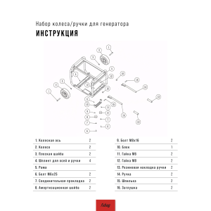 Комплект колес и ручек для генераторов FUBAG в Калининграде фото