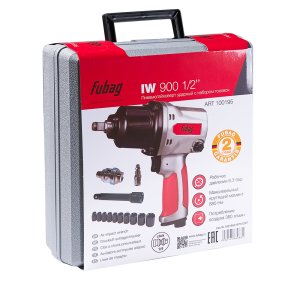 FUBAG Пневмогайковерт ударный IW900 1/2 дюйма + набор головок в кейсе в Калининграде фото