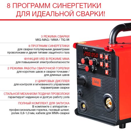 FUBAG Сварочный полуавтомат IRMIG 208 SYN PLUS c горелкой FB 250 3m в Калининграде фото