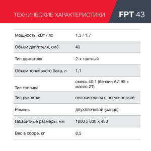 Бензиновый триммер FUBAG FPT 43 в Калининграде фото